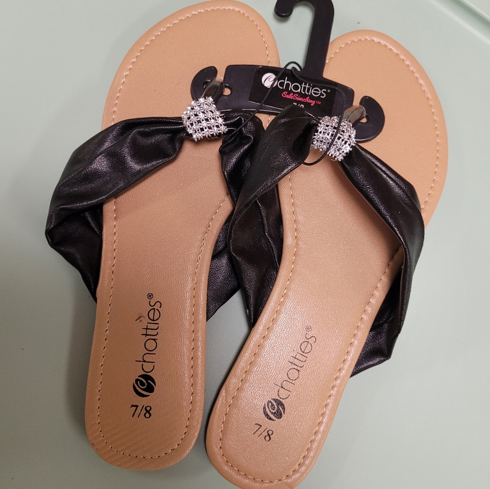 Chatties Black and Tan Sandals